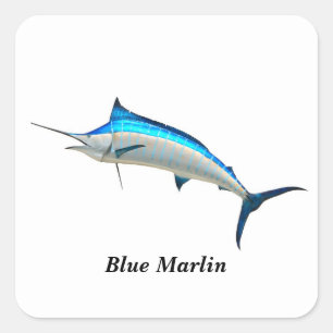 Your Custom Square Stickers Blue Marlin