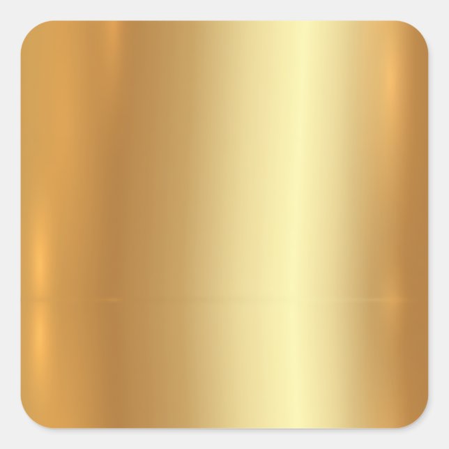 Your Custom Template Glamorous Faux Gold Blank Square Sticker (Front)