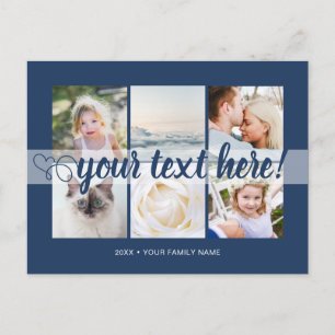 Your custom text 6 photos collage universal postcard
