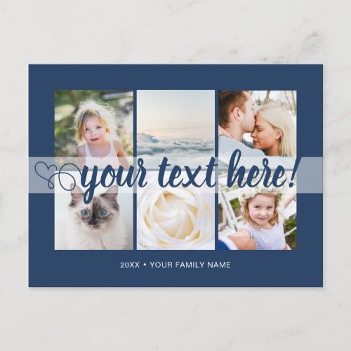 Your custom text 6 photos collage universal postcard