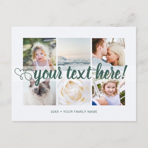Your custom text 6 photos collage universal postcard