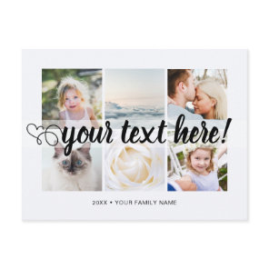Your custom text 6 photos collage universal postcard