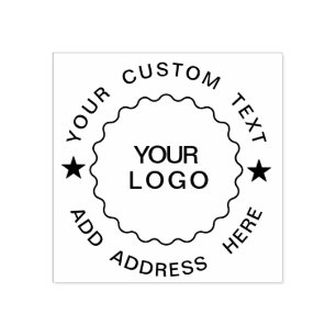 Your Custom Text Add Logo Professional circle   Rubber Stamp