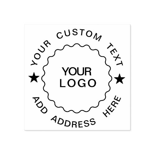 Your Custom Text Add Logo Professional circle   Rubber Stamp