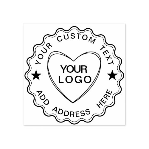 Your Custom Text Add Logo Professional Love Arrow  Rubber Stamp