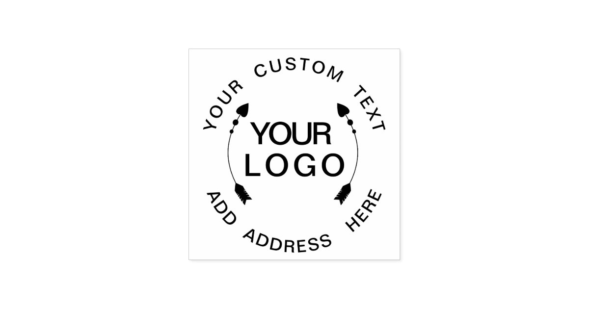 Your Custom Text Add Logo Professional Star Rubber Stamp | Zazzle