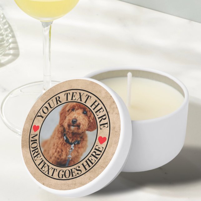 Your Custom Text and Photo Love Heart Mini Candle Favors (Your Custom Text and Photo Love Heart Mini Candle Favors by Ricaso. Add your photo, text, art, logo)