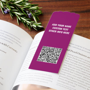 Your Custom Text and QR Code Bookmarks Template