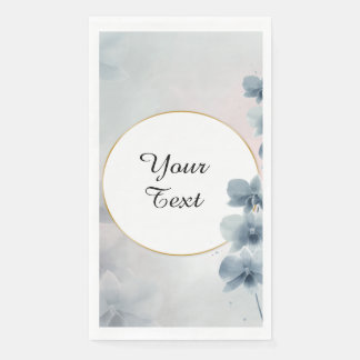 Your Custom Text - Blue Floral Personalized Paper Guest Towels