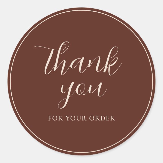 Your Custom Text Business Terracotta Thank You  Classic Round Sticker (Front)