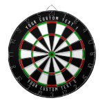 Your Custom Text | Classic Red Green Black White Dart Board at Zazzle