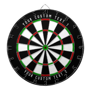 Your Custom Text   Classic Red Green Black White Dart Board