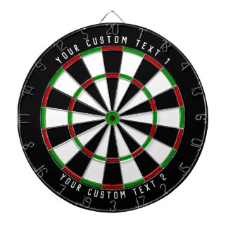 Your Custom Text | Classic Red Green Black White Dart Board