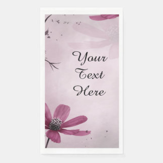 Your Custom Text - Deep Pink Flowers Personalized Paper Guest Towels