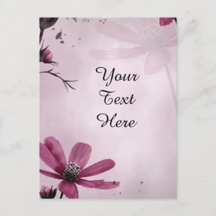 Your Custom Text - Deep Pink Flowers Personalized Postcard