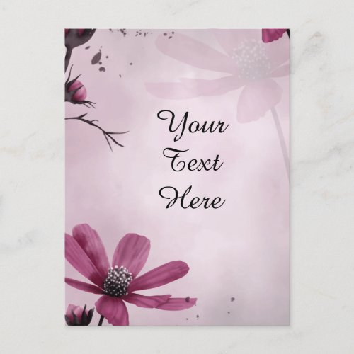 Your Custom Text _ Deep Pink Flowers Personalized Postcard