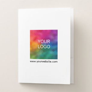 Your Custom Text Elegant Modern Simple Upload Logo Pocket Folder