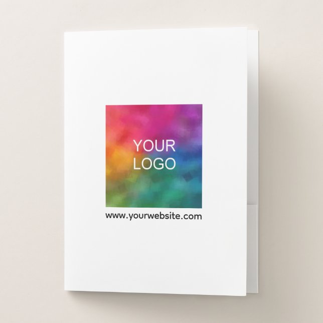 Your Custom Text Elegant Modern Simple Upload Logo Pocket Folder (Front)