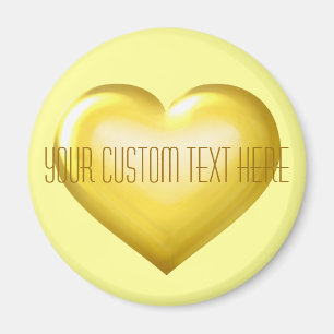 Your Custom Text Gold Glass Heart Magnet