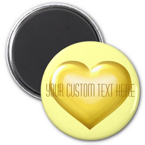 Your Custom Text Gold Glass Heart Magnet