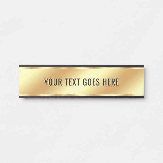 Your Custom Text Gold Template Elegant Room Name Door Sign (Front)