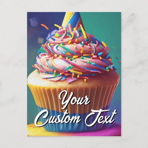 Your Custom Text Happy Birthday Cupcake Template