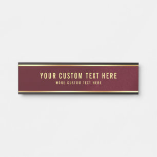 Your Custom Text Here Elegant Modern Home Door Sign