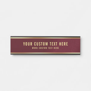 Your Custom Text Here Elegant Modern Template Door Sign