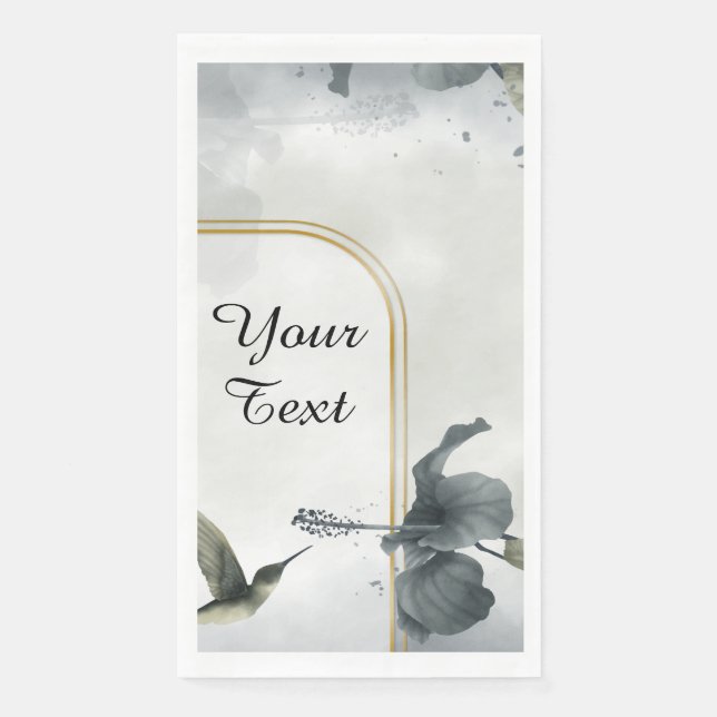 Your Custom Text - Hummingbird Personalized Paper Guest Towels (Front)