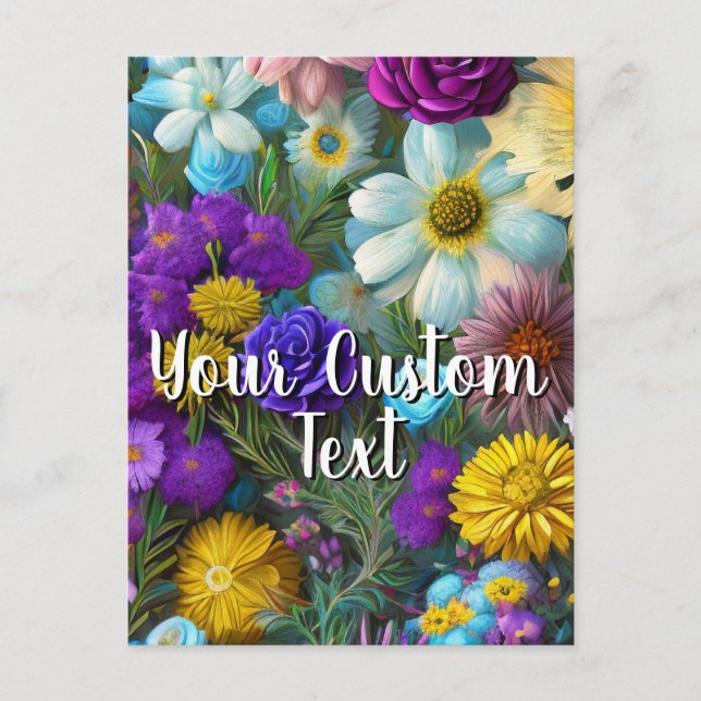 Your Custom Text Mixed Flowers 12 Template (Front)