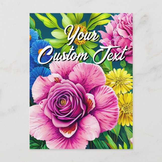 Your Custom Text Mixed Flowers 28 Template (Front)