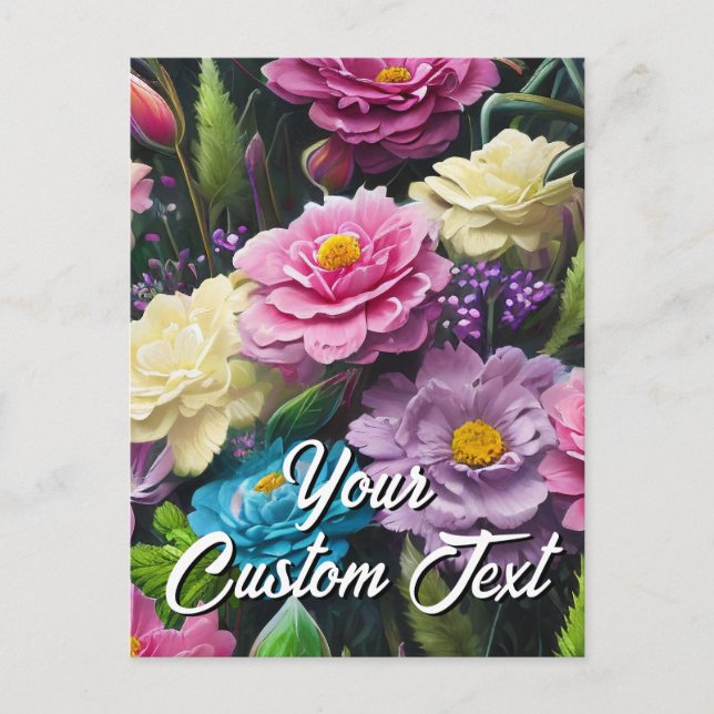 Your Custom Text Mixed Flowers 30 Template (Front)