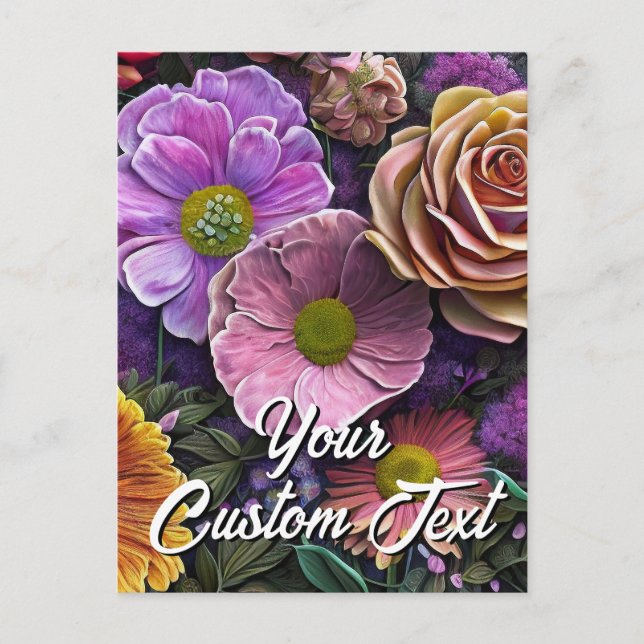 Your Custom Text Mixed Flowers 32 Template (Front)