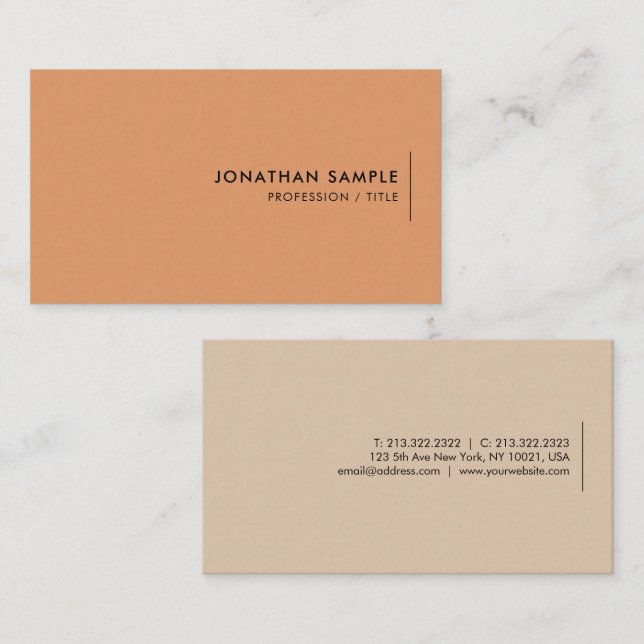 Your Custom Text Modern Elegant Colors Template Business Card (Front/Back)