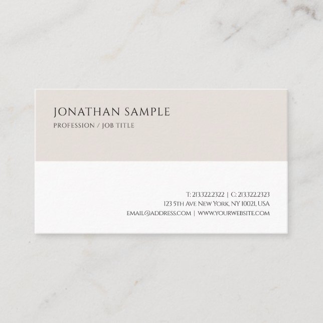 Your Custom Text Modern Minimalist Professional Business Card (Front)