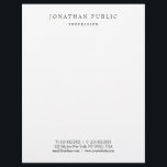 Your Custom Text Modern Simple Template White Letterhead<br><div class="desc">Your Custom Text Modern Simple Template Elegant Minimalist Black & White Letterhead.</div>