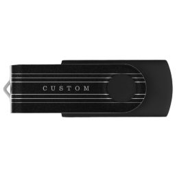 Your Custom Text &amp; Modern Stripes | Black Flash Drive