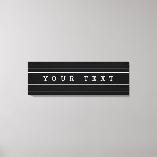 Your Custom Text & Modern Stripes Black & White Canvas Print
