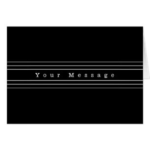 Your Custom Text & Modern Stripes Black & White Cards