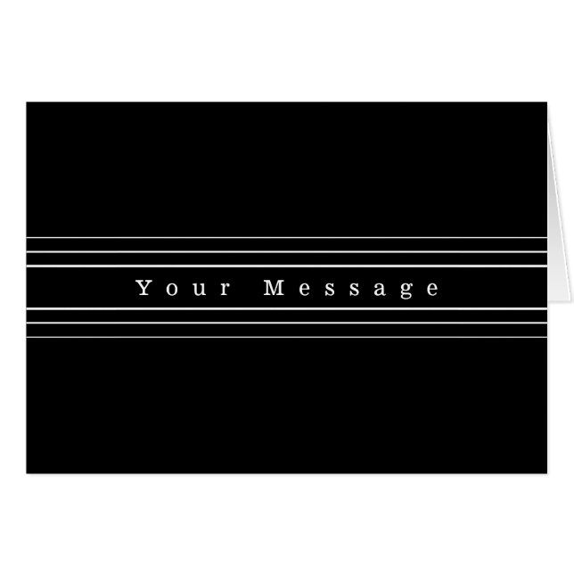 Your Custom Text & Modern Stripes | Black & White Cards (Front Horizontal)