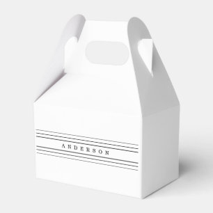 Your Custom Text & Modern Stripes   Black & White Favor Boxes