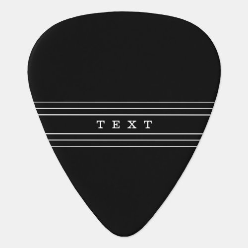 Your Custom Text  Modern Stripes  Black  White Guitar Pick