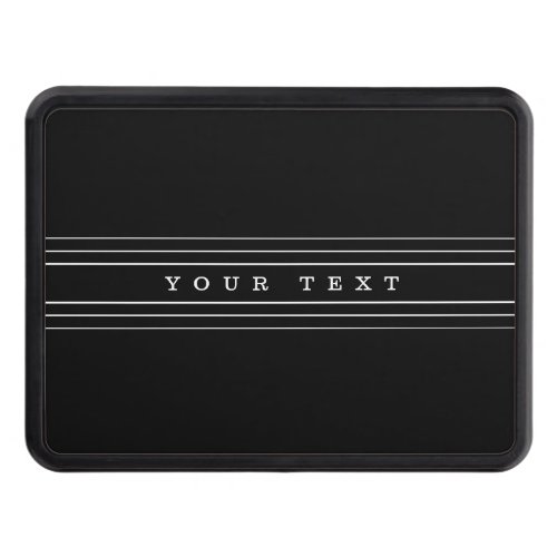 Your Custom Text  Modern Stripes  Black  White Hitch Cover