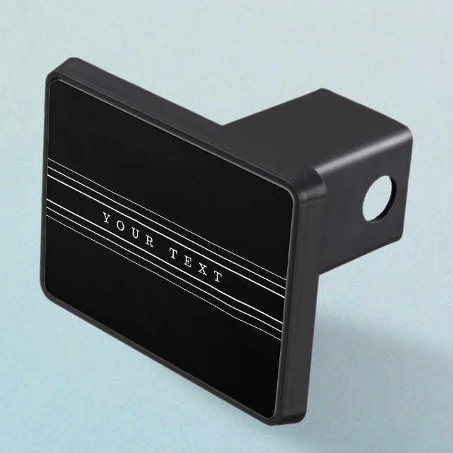 Your Custom Text & Modern Stripes | Black & White Hitch Cover (Creator Uploaded)