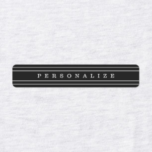 Your Custom Text & Modern Stripes Black & White Labels