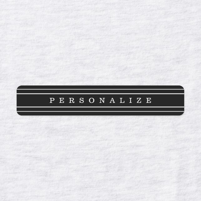 Your Custom Text & Modern Stripes | Black & White Labels (Design 1)