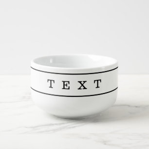 Your Custom Text & Modern Stripes   Black & White Soup Mug