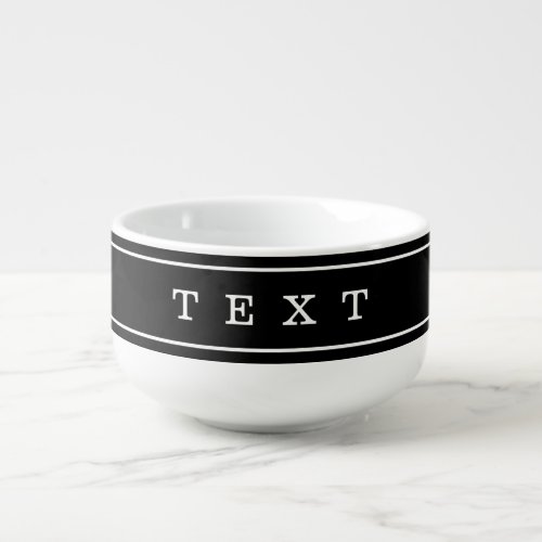 Your Custom Text  Modern Stripes  Black  White Soup Mug