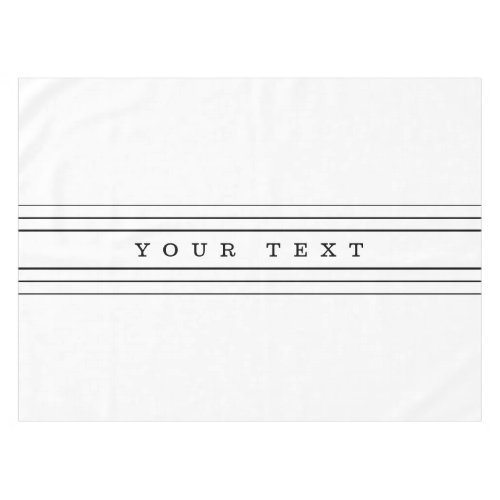 Your Custom Text  Modern Stripes  Black  White Tablecloth
