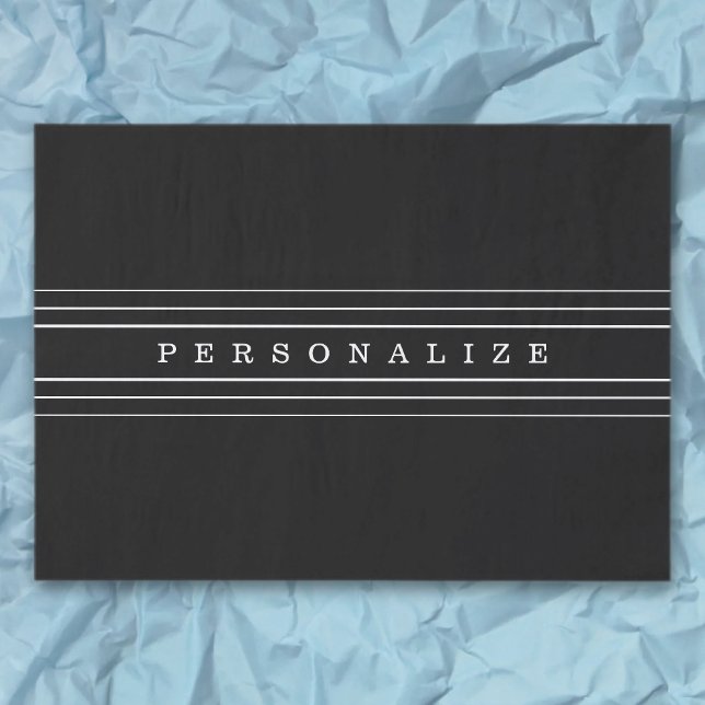 Your Custom Text & Modern Stripes | Black & White Tissue Paper (Creator Uploaded)